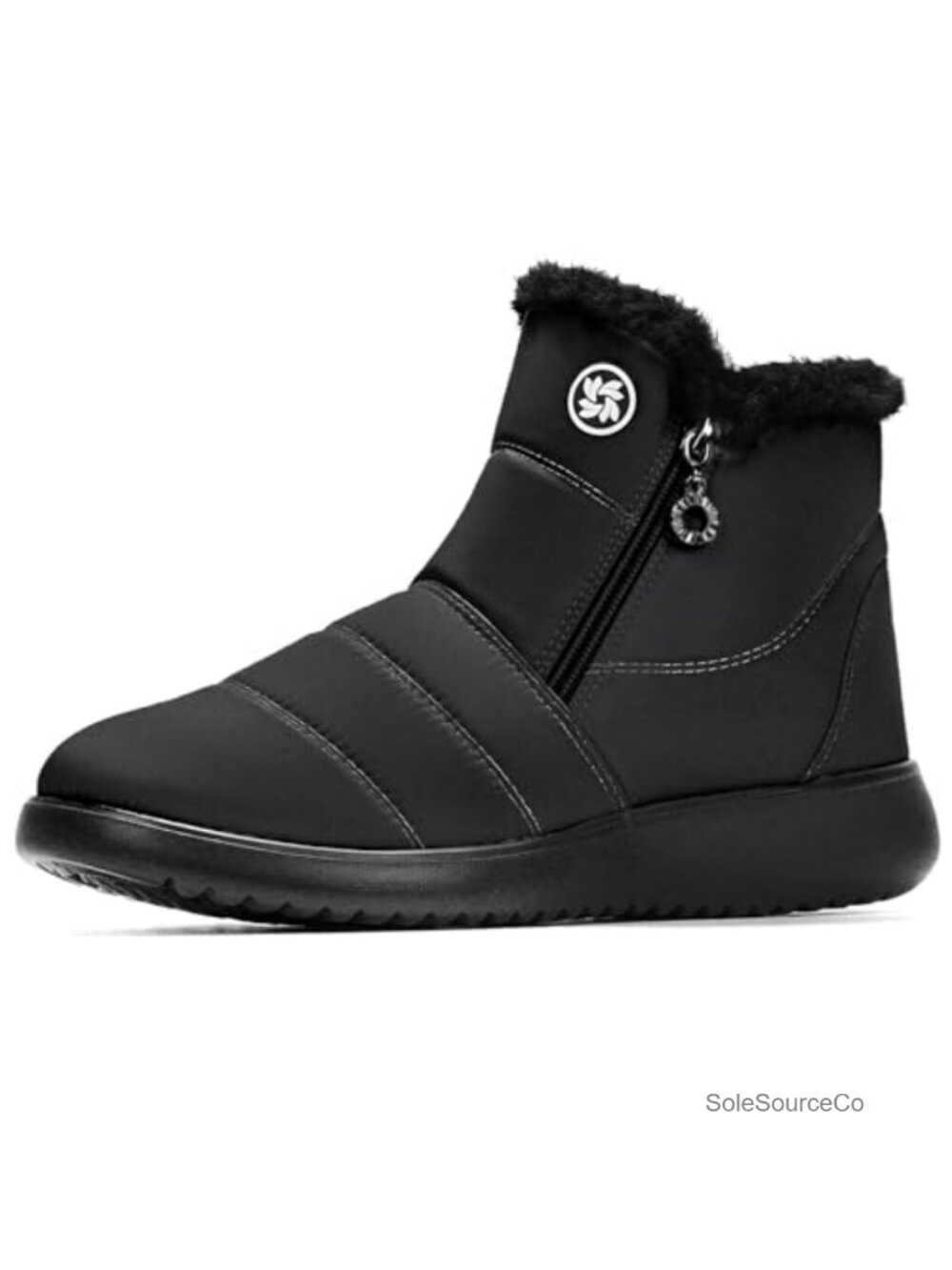 Waterproof Women's Winter Snow Boots Faux Fur Lined Ankle Booties with Zipper
